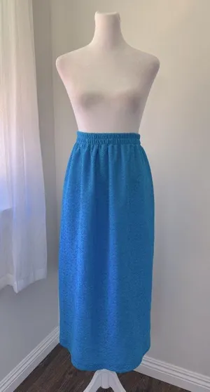 Cerulean Blue Lace Elastic Waist Maxi Skirt thumbnail 2