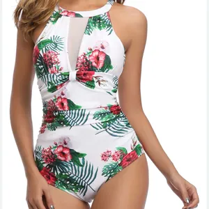 Floral Print Women's One Piece Swimsuit thumbnail 1