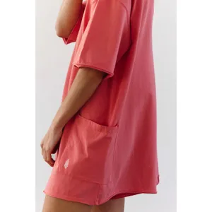 NEW Free People Movement Neon Coral Oversized Shapeless Hot Shot Tee Romper XS thumbnail 5