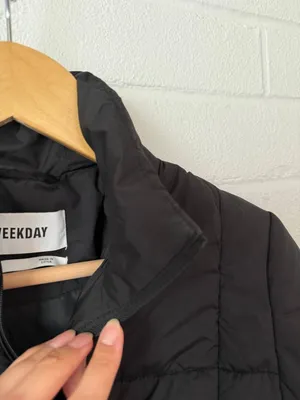 Weekday Black Quilted Short Puffer Jacket thumbnail 5