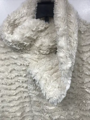 Patagonia Women Cream High Pile Fleece Jacket Asymmetric Collar Pelage Medium thumbnail 4