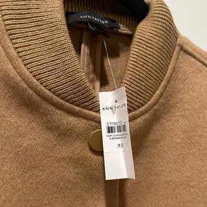 Ann Taylor Snap Front Bomber Tan Jacket thumbnail 4