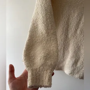 Aerie Cream Wool Oversized Popcorn Texture‎ Mock Neck Sweater thumbnail 4