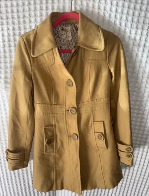 Tulle by Anthropologie Wool Blend Coat Brown Size Small Trench Coat thumbnail 1