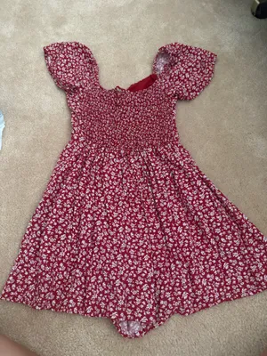 Red Hollister Romper Floral thumbnail 2