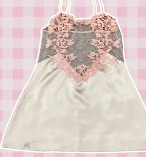 Y2K Pink Fairy Coquette Dollette Feminine Romantic Mesh Lace Dainty Mini Slip M thumbnail 1