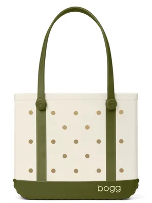 NWT Original Bogg Bag Academy Moss Cream Olive Green Large Tote Sold Out thumbnail 1