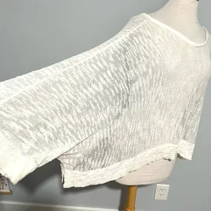 NEW NWT White Wide Arm See Through Shawl thumbnail 5