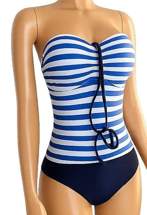 Striped Blue & White One thumbnail 1