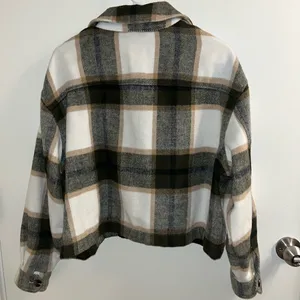 For The Republic Plaid Cropped Shacket thumbnail 4