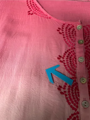 Cupio Pink to Orange Ombre Embroidered -Trim Henley Tunic thumbnail 4