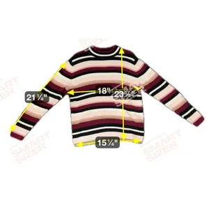 Karen Scott‎ Women Size Large Striped Mock Neck Long Sleeve Cotton Sweater thumbnail 4
