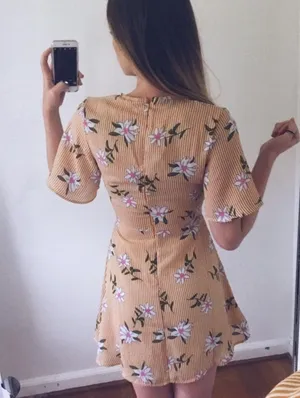 Large yellow Floral Dress thumbnail 3