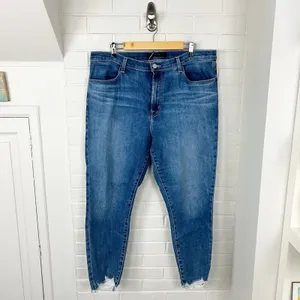 J Brand Alana High Rise Cropped Distressed Skinny Jeans Size 34 thumbnail 2