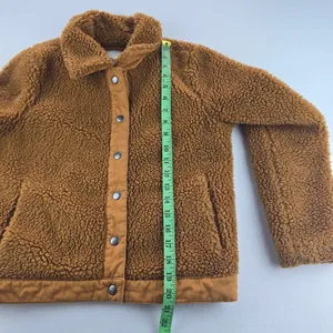Madewell Sherpa Portland Jacket In Gold Peckan Snap Button‎ Brown XS thumbnail 11