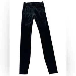J. Crew Factory Black Stretch Velvet Leggings Cozycore layering thumbnail 2