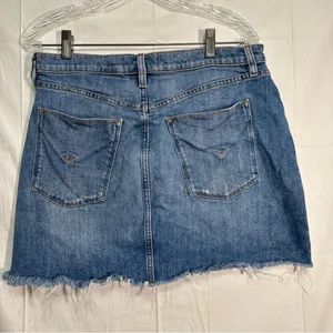 Hudson denim miniskirt, distressed raw edge size 31 thumbnail 4