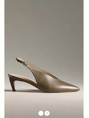 By Anthropologie Genuine Leather Pointed-Toe Slingback Pumps thumbnail 7