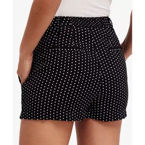 Free People Magdalene High-Waist Black Polka-Dot Rayon Shorts 0 XS Chic Feminine thumbnail 3