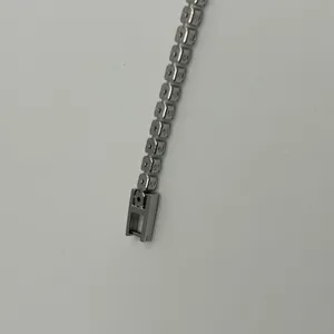 Swarovski Moissanite Tennis Bracelet Real Silver VVS D Color Iced Out 3mm 7.5 Inch No Pass thumbnail 6
