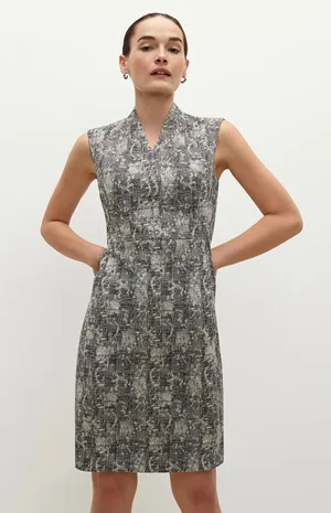 MM Lafleur Dress Size 2 Black & White Abstract Preppy Twee Office thumbnail 1