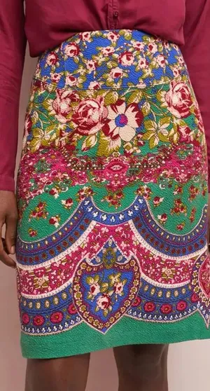 Anthropologie Maeve‎ Sheffield Pencil Skirt Textured Floral Print Size US 2 thumbnail 1
