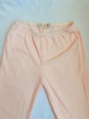 Pink Republic Y2K Pink Ribbed Flare Pajama Lounge Pants M thumbnail 10