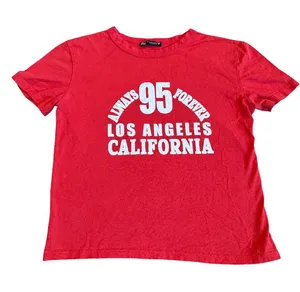 Zara Red Graphic Baby Tee Los Angeles California Short Sleeve Size Small thumbnail 1
