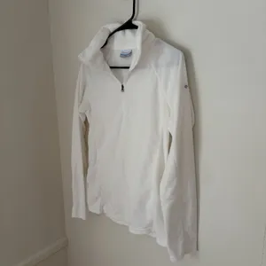 Columbia M White Fleece 1/4 Zip Mock Neck Pullover Sweatshirt Outdoor Camping thumbnail 3