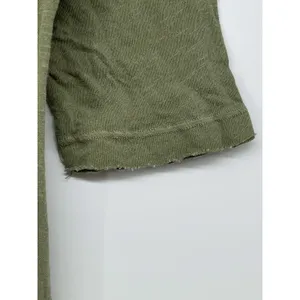 Free People Green Shark‎ Bite Raw Hem Top Size XS Grunge Lagenlook Boho thumbnail 3