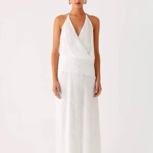 Peppermayo Reinhart Halter Maxi Dress White thumbnail 2