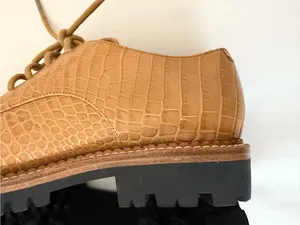VINCE Like New Camilla Platform Derby Croc Embossed Oxford in Tan - Size 7 thumbnail 10