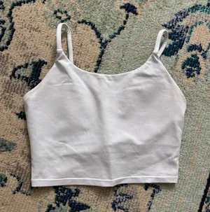 White Cropped Workout Tank thumbnail 1