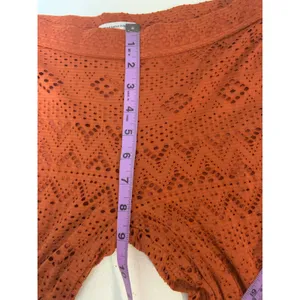 Women American Eagle Flare Laser Cut Crochet Boho Festival Pants Orange Size XS thumbnail 5