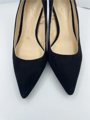 Betsey Johnson pointed toe rhinestone block heel black pumps Size 7.5M thumbnail 13