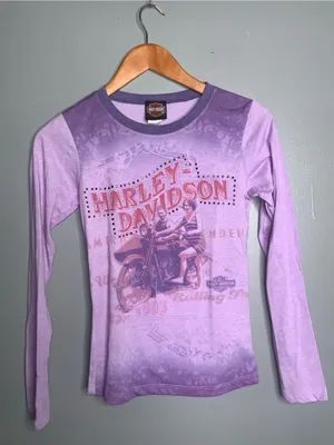 Harley-Davidson Lavender Ombre Long-Sleeve Graphic Tee Small thumbnail 2