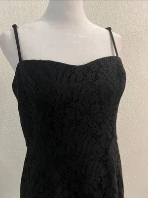 French Connection Black Lace Mini Dress with Spaghetti Straps thumbnail 2
