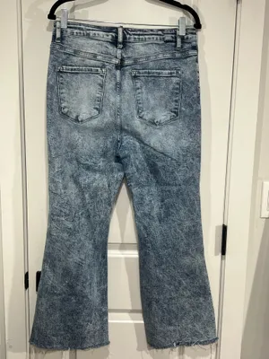 Risen hight rise Acid wash cropped flare Jeans thumbnail 6