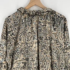 OPT Boho‎ Paisley Print Long Sleeve Tiered Midi Dress Peasant Prairie Ruffle M thumbnail 10