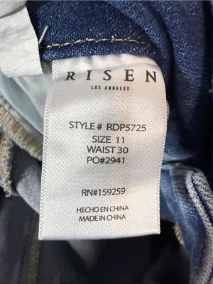 Risen High-Rise Wide-Leg Jeans in Medium Blue Wash, 11/30 thumbnail 6