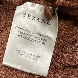 Sézane Selena Tiered Mini Dress Womens 38 US 6 Brown Tie Neck Tunic Top Stretch thumbnail 5