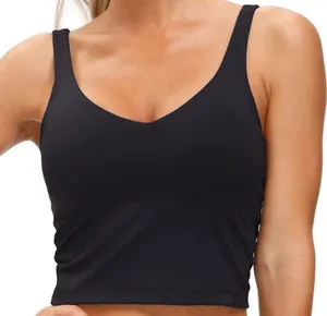 THE GYM PEOPLE Women's Longline Sports Bra Padded Crop Tank Top Medium Support M thumbnail 1