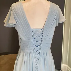 Women’s Blue Chiffon Full Length Bridesmaid Prom Party Dress Size 6 NWOT thumbnail 6