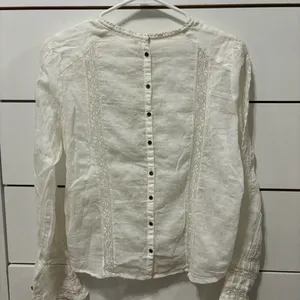 Free People White Lace Long Sleeve Blouse thumbnail 3