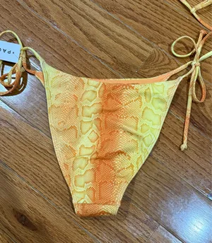 New PacSun Yellow and Orange Snake Print Bikini Small thumbnail 5