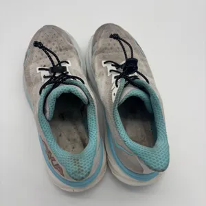 Hoka Clifton 9 Womens 8.5 Grey Blue Running Shoes Lock Laces thumbnail 9