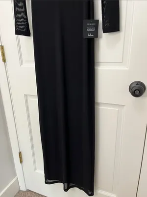 NWT Lulus Sensational Appeal Black Mesh Cutout Long Sleeve Maxi Dress - Size XS thumbnail 6