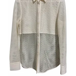 Rag & Bone Luna Mesh Silk Blend Shirt Bone Women's Size Medium thumbnail 5