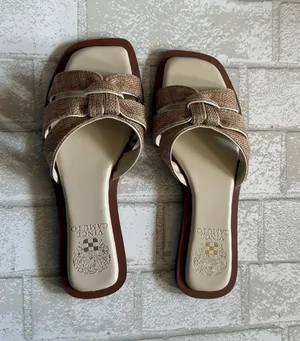 Vince Camuto Beige Tan Braided Slide Sandals thumbnail 1