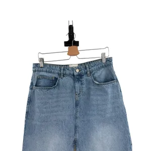 Urban Outfitters BDG Mandi Denim Maxi Skirt Raw Hem Front Slit Blue‎ Size Medium thumbnail 4